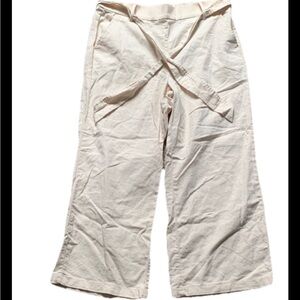 J. Crew Women's Cream Wide-Leg Cotton Pants- Size 12